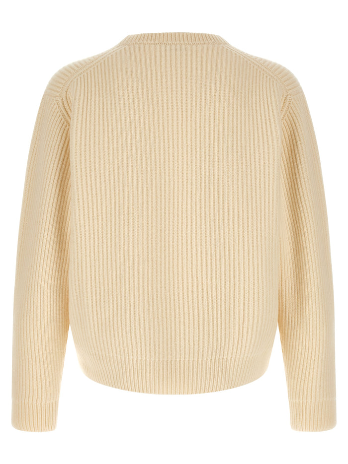 Jil Sander 100% wool sweater in white — view 2