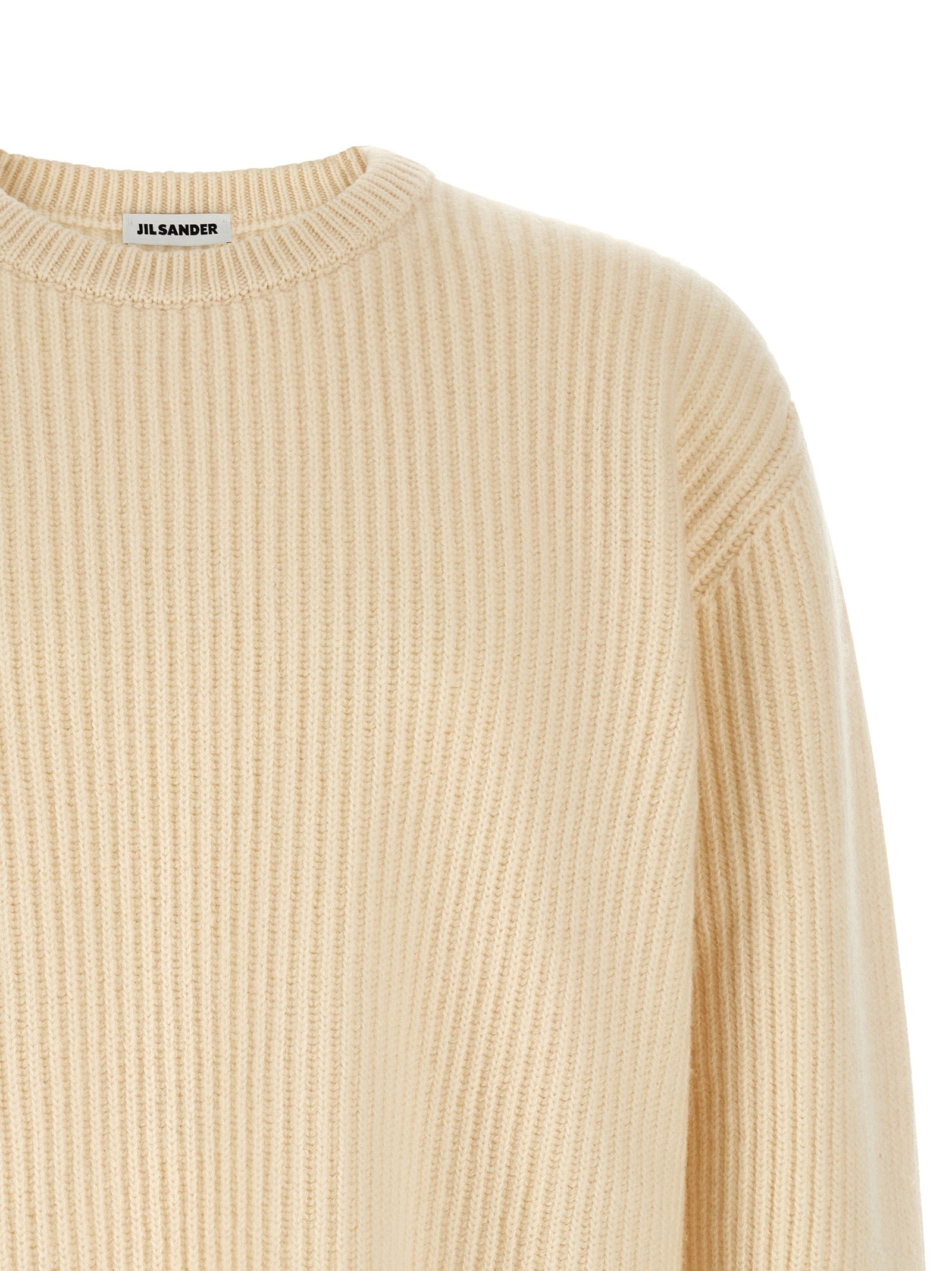 Jil Sander 100% wool sweater in white — view 3