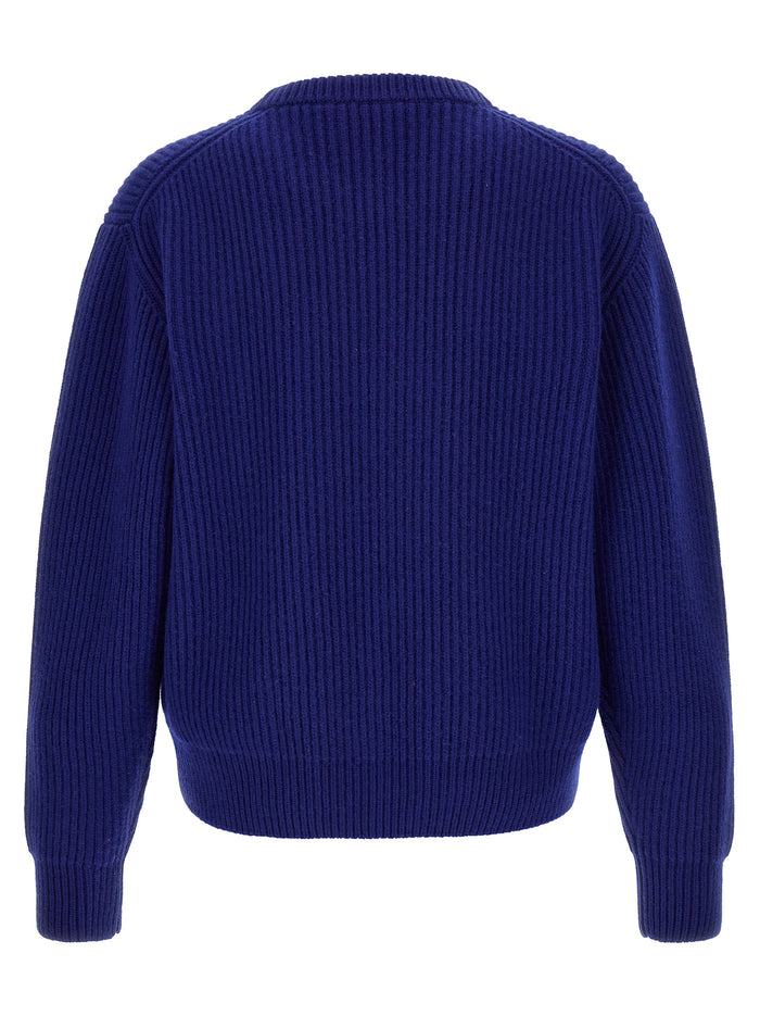 Jil Sander 100% wool sweater in blue — view 2