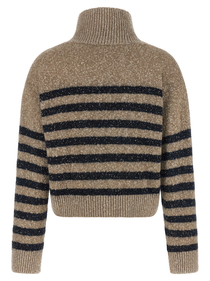 Brunello Cucinelli 55% wool sweater in beige — view 2