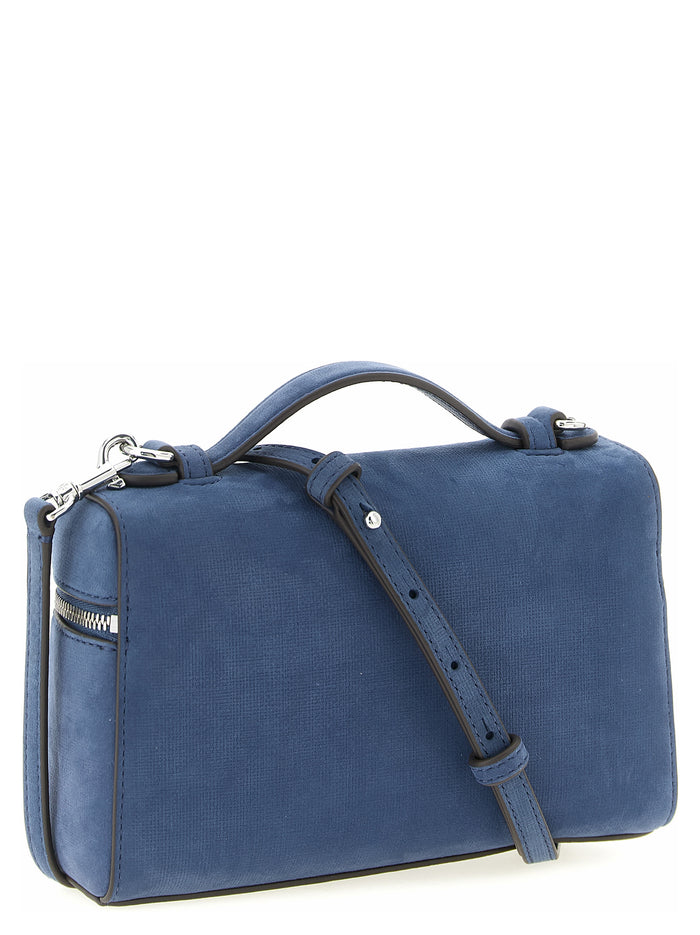 Blue Lamb Leather Handbag Bag