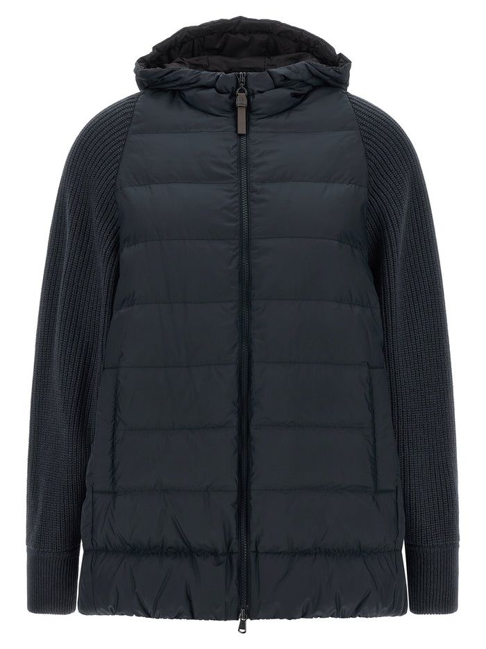 Brunello Cucinelli 100% Polyester (exterior); wool down jacket in blue