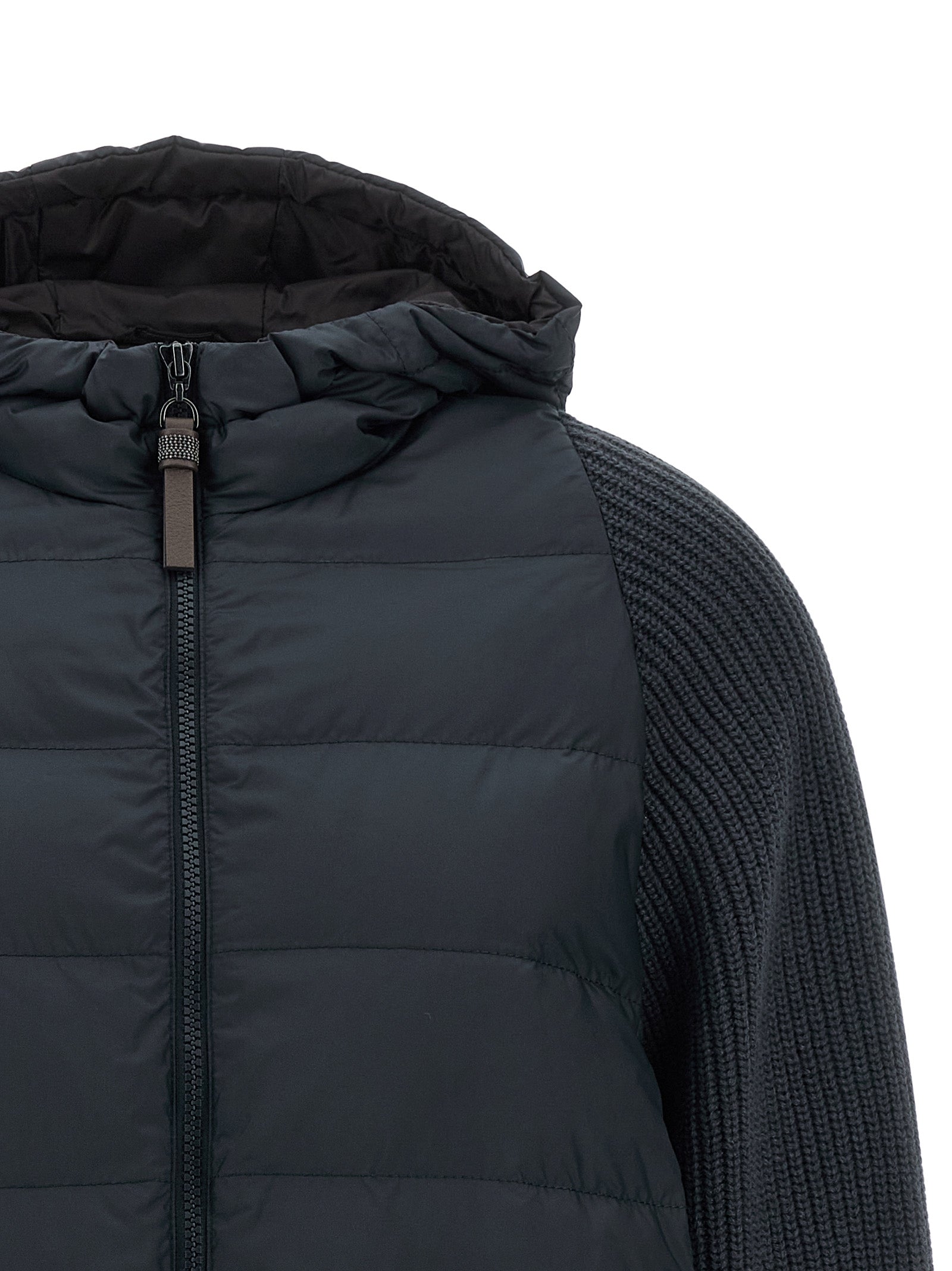 Brunello Cucinelli 100% Polyester (exterior); wool down jacket in blue — view 3