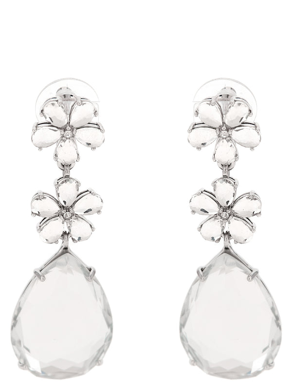 Self-Portrait 100% hypoallergenic brass earrings in silver