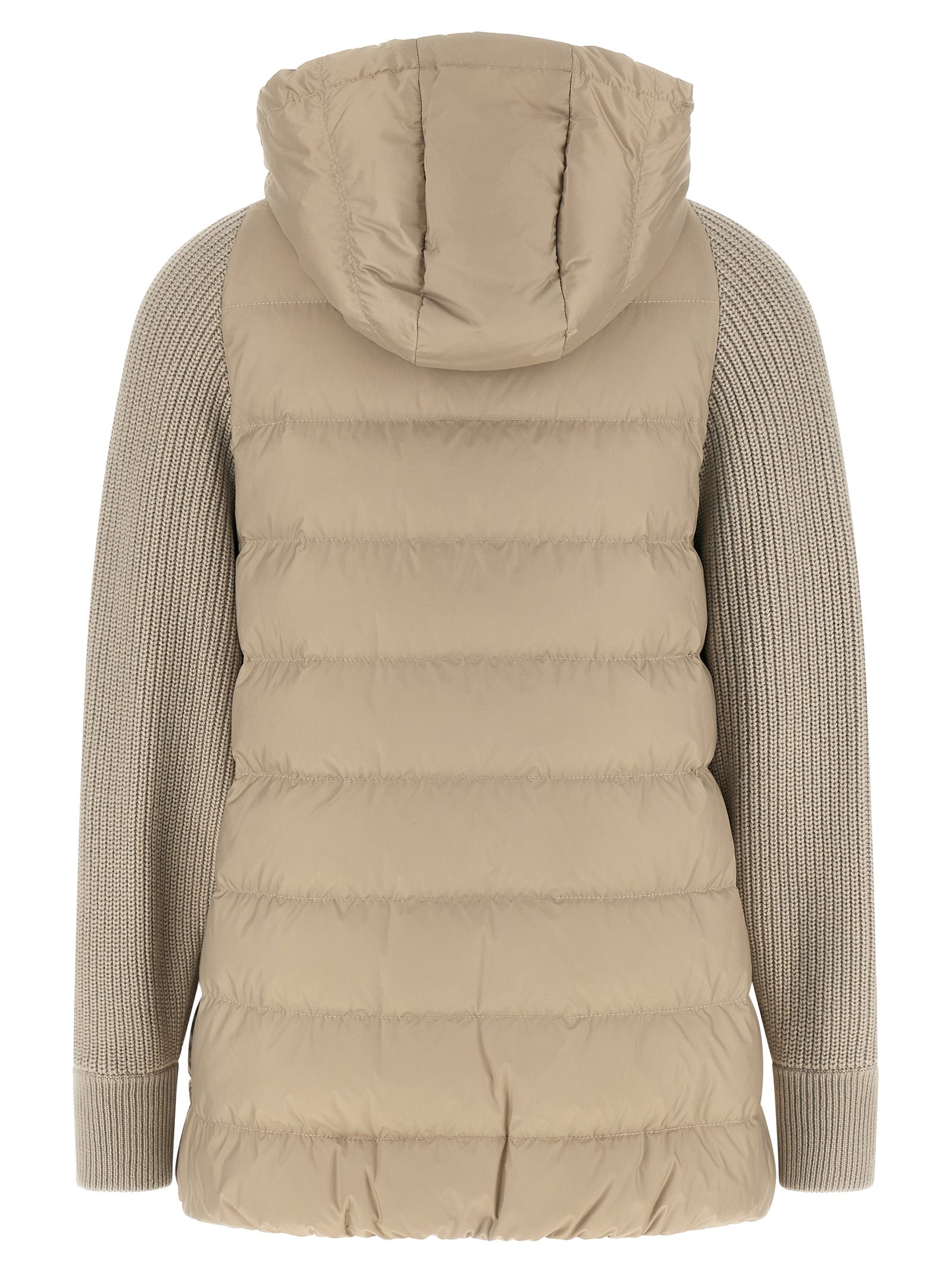 Brunello Cucinelli Nylon shell 100% Polyester; sleeves virgin wool down jacket in beige — view 2
