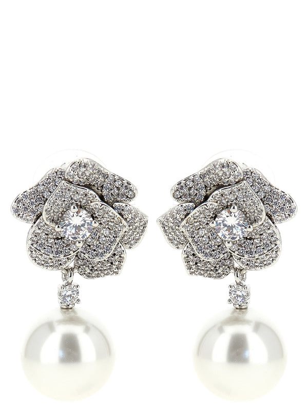 Self-Portrait 100% hypoallergenic brass earrings in silver