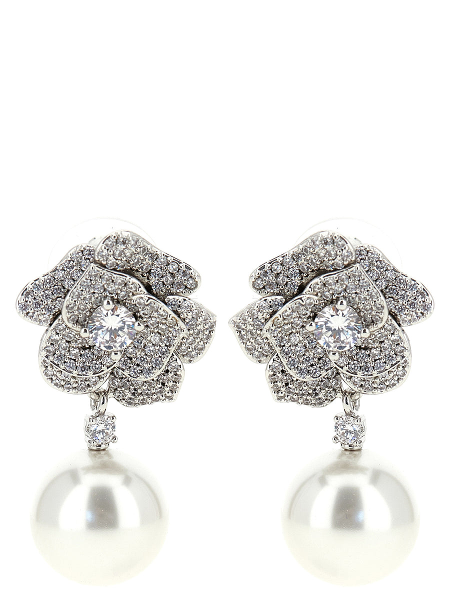 Self-Portrait 100% hypoallergenic brass earrings in silver