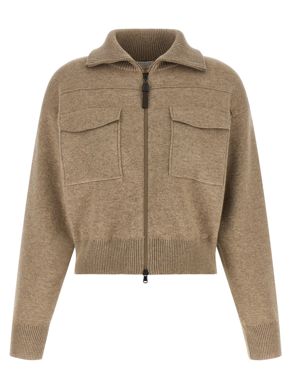 Brunello Cucinelli 96% Wool cardigan in beige