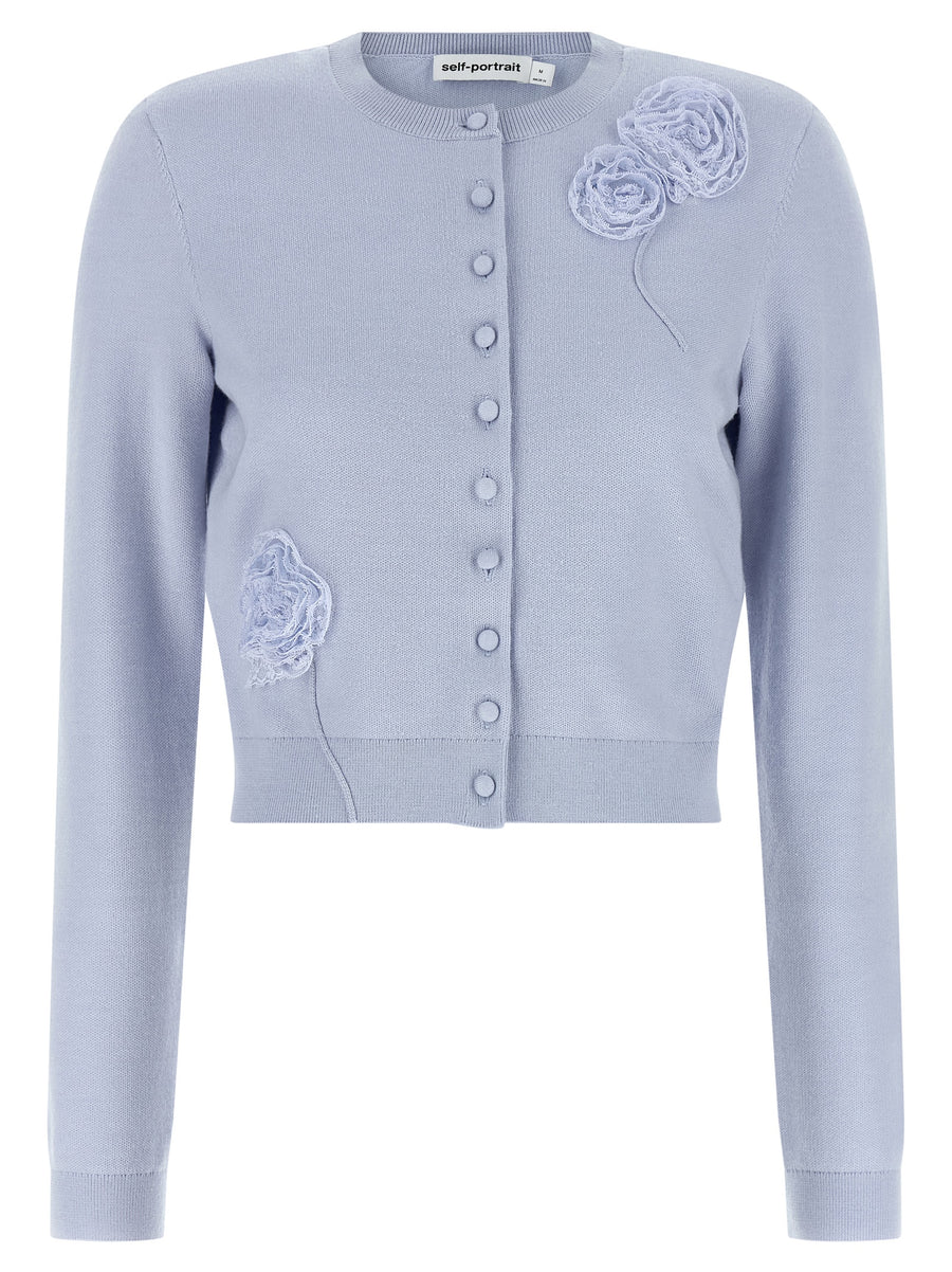 Self-Portrait 46% Polyester cardigan in blue