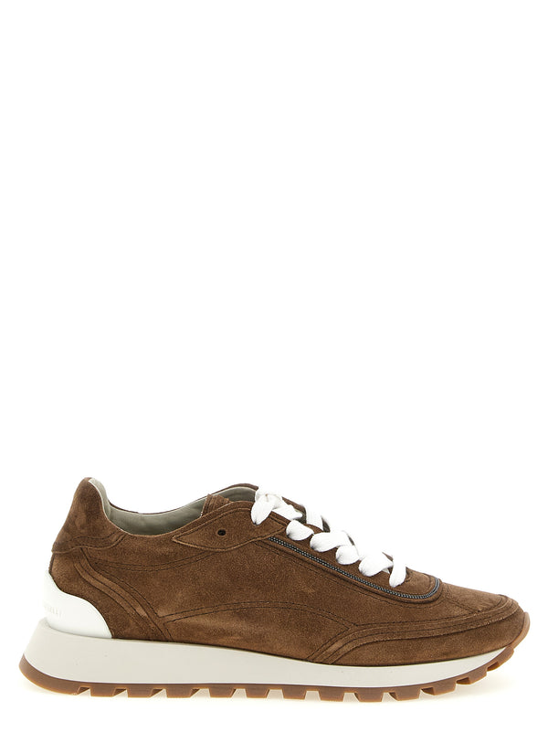 Brunello Cucinelli 100% calfskin leather sneaker in brown