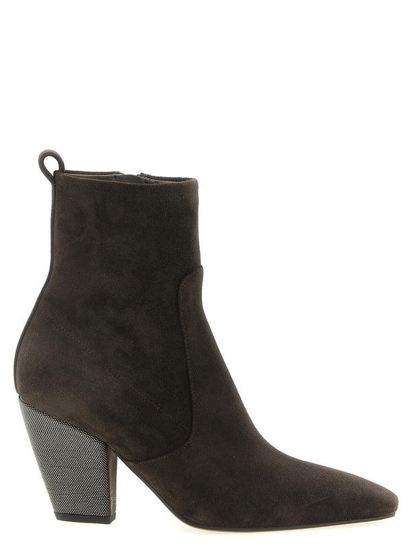 Brunello Cucinelli 100% calfskin leather (Bos Taurus) ankle boot in brown