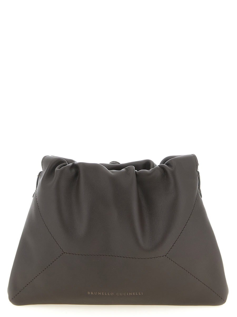 Brunello Cucinelli 100% Calfskin Leather clutch in brown