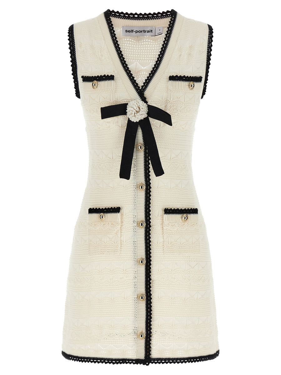 Self-Portrait 61% cotton dress in white