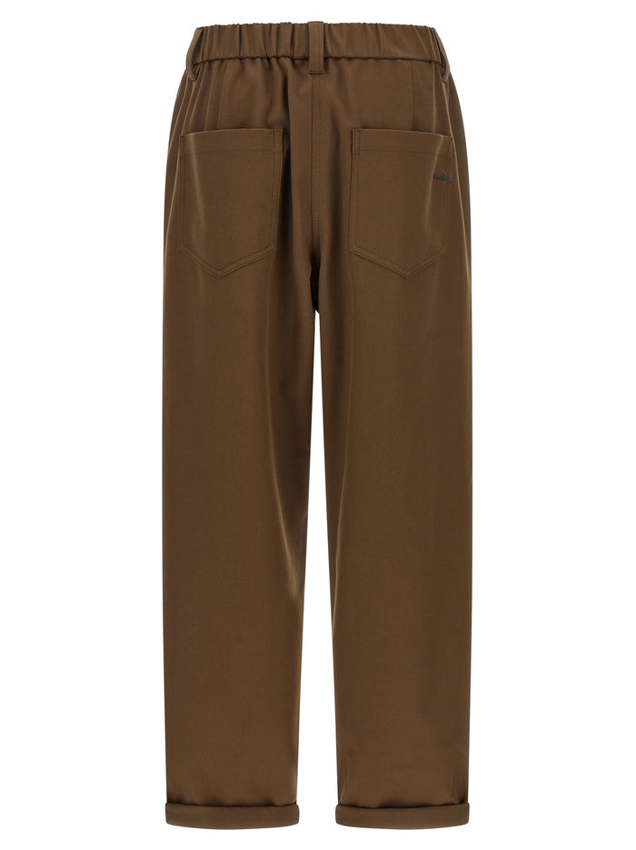 Brunello Cucinelli 97% cotton trousers in brown — view 2