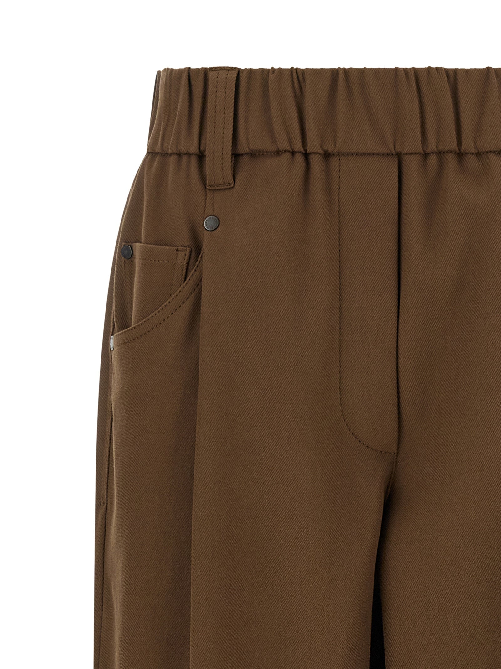 Brunello Cucinelli 97% cotton trousers in brown — view 3
