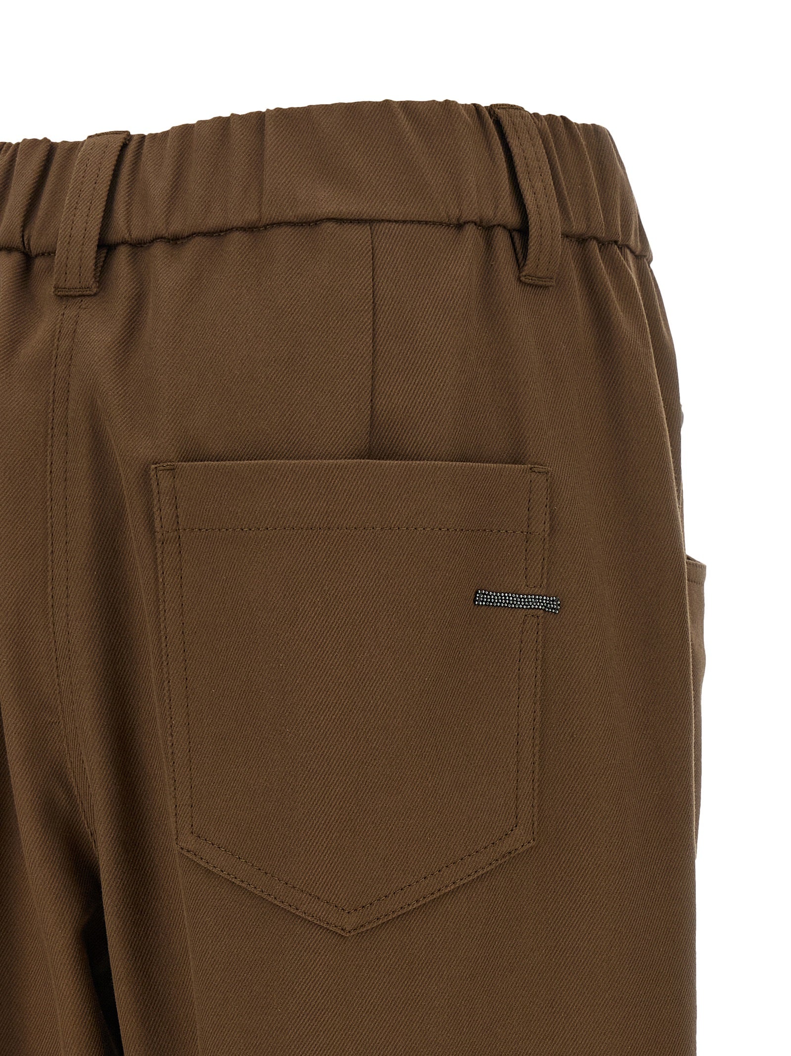 Brunello Cucinelli 97% cotton trousers in brown — view 4