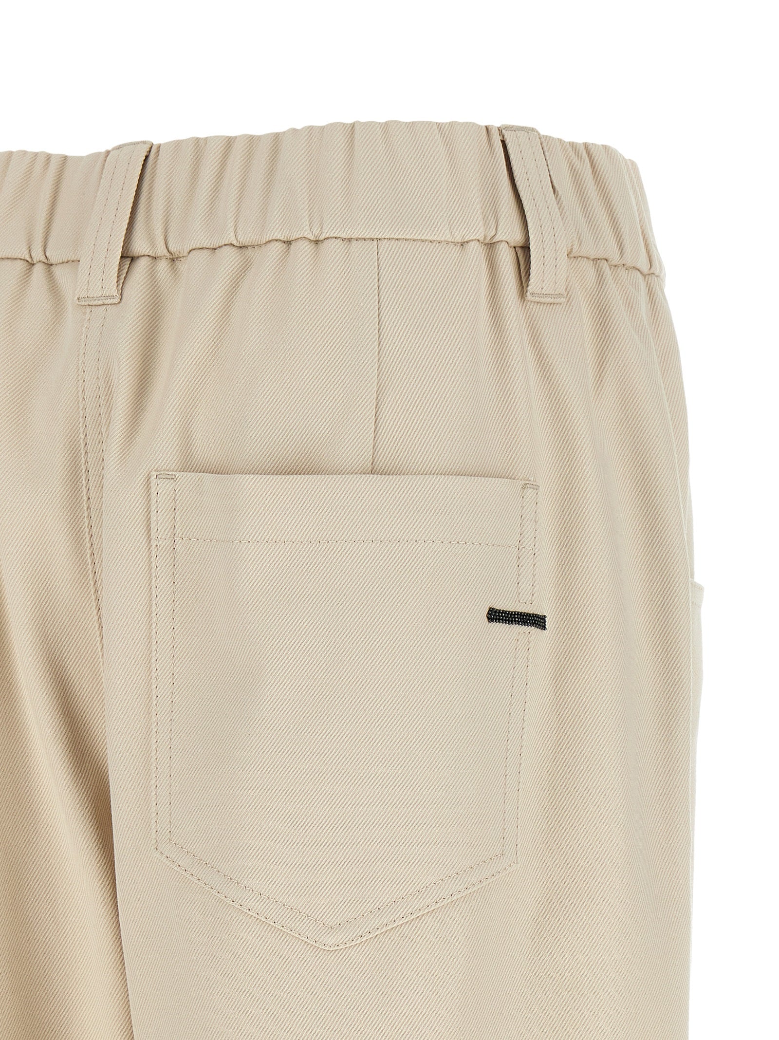 Brunello Cucinelli 97% cotton trousers in beige — view 4