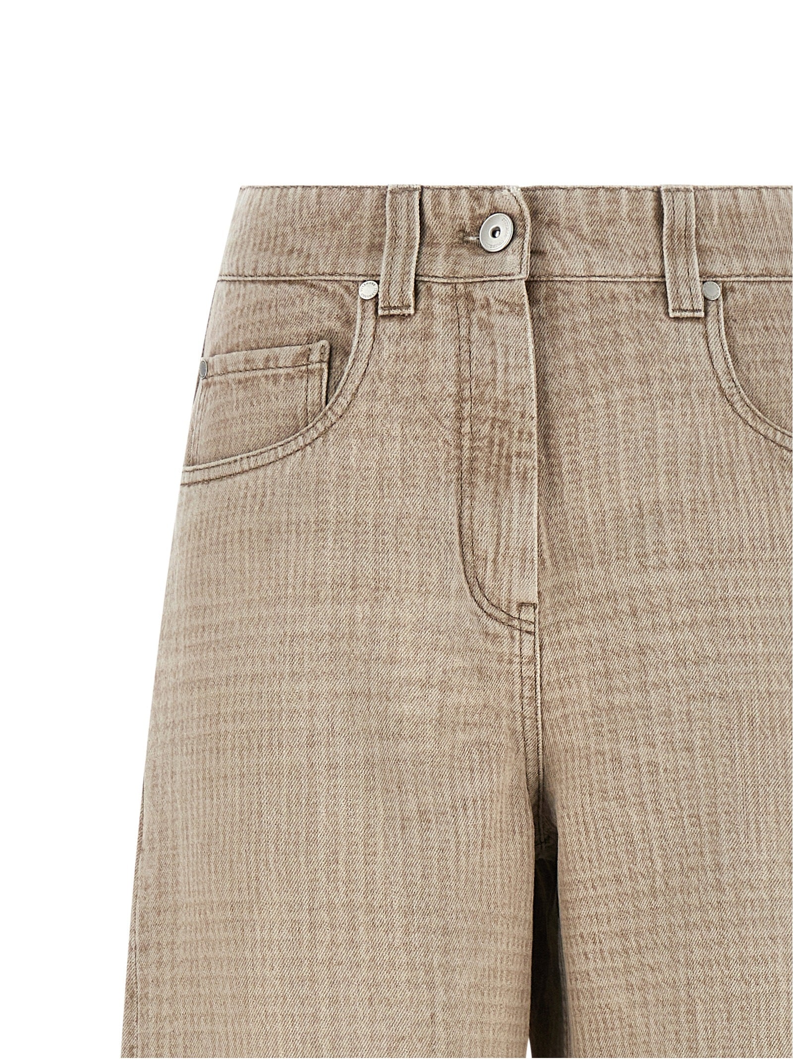 Brunello Cucinelli 100% cotton jeans in beige — view 3