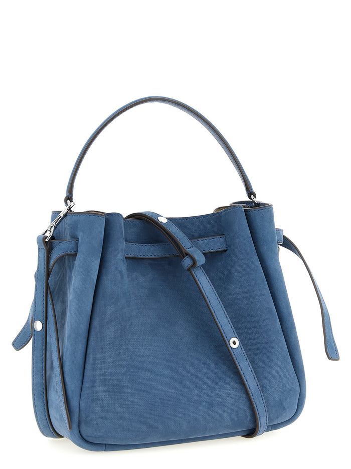 Blue Lamb Leather Handbag Bag