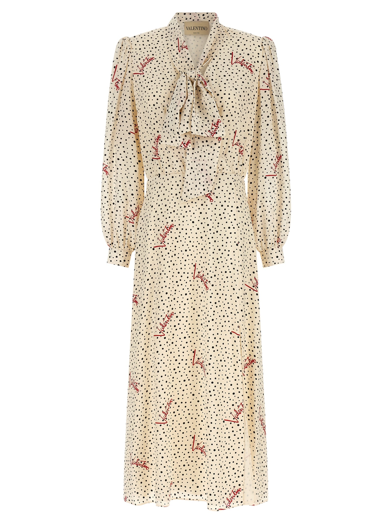 Valentino Garavani 100% silk midi dress in cream