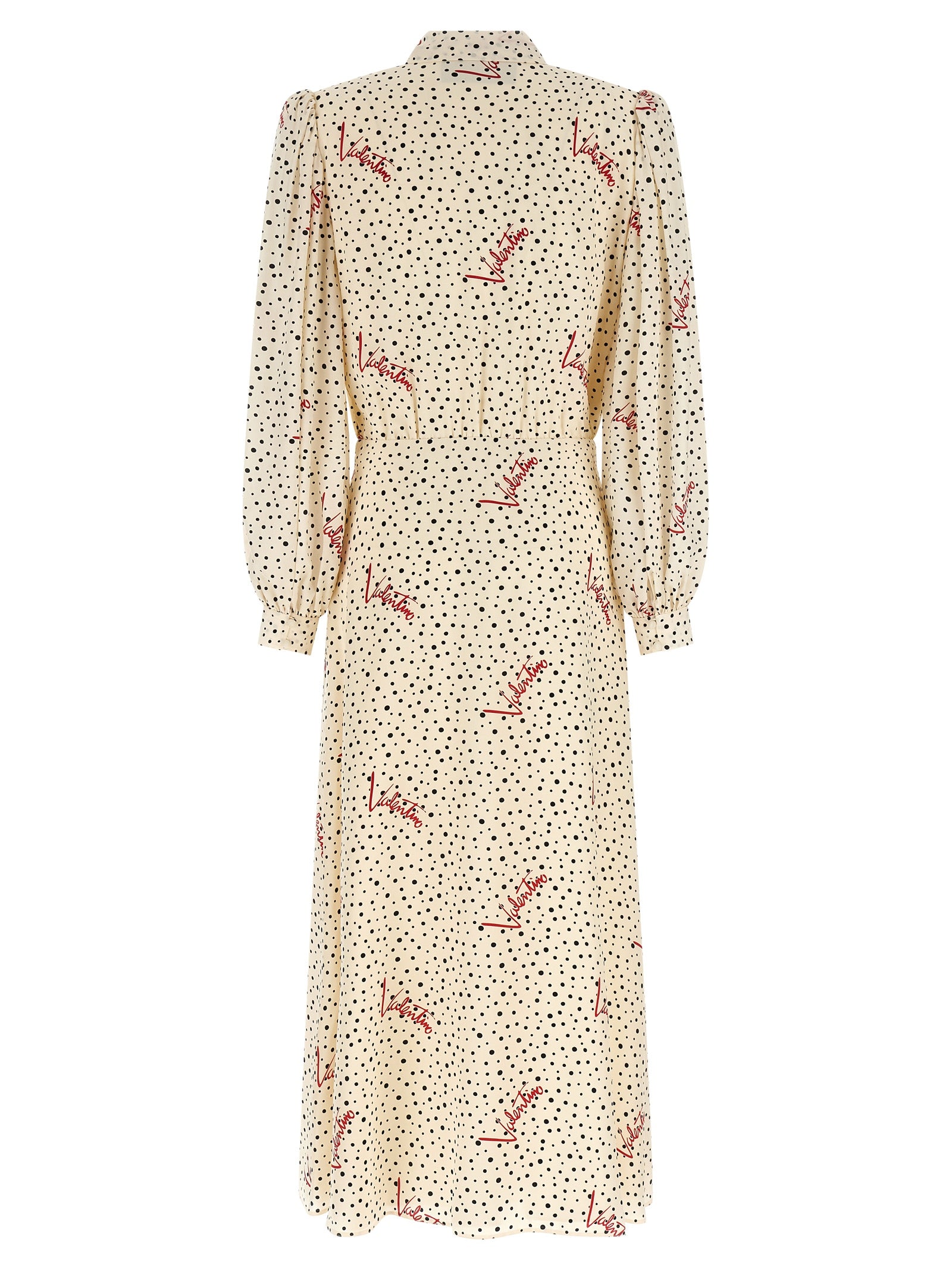 Valentino Garavani 100% silk midi dress in cream — view 2