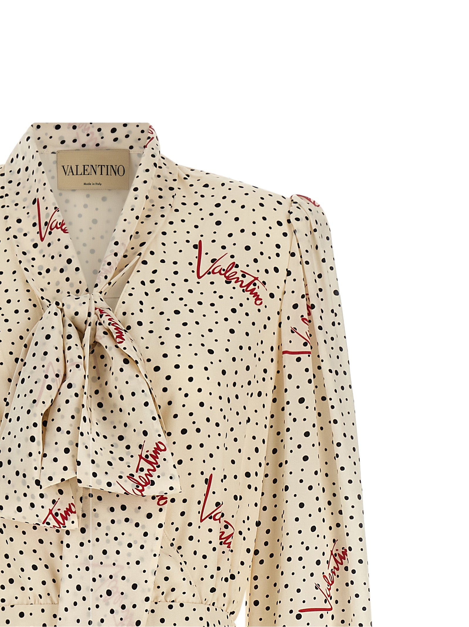 Valentino Garavani 100% silk midi dress in cream — view 3