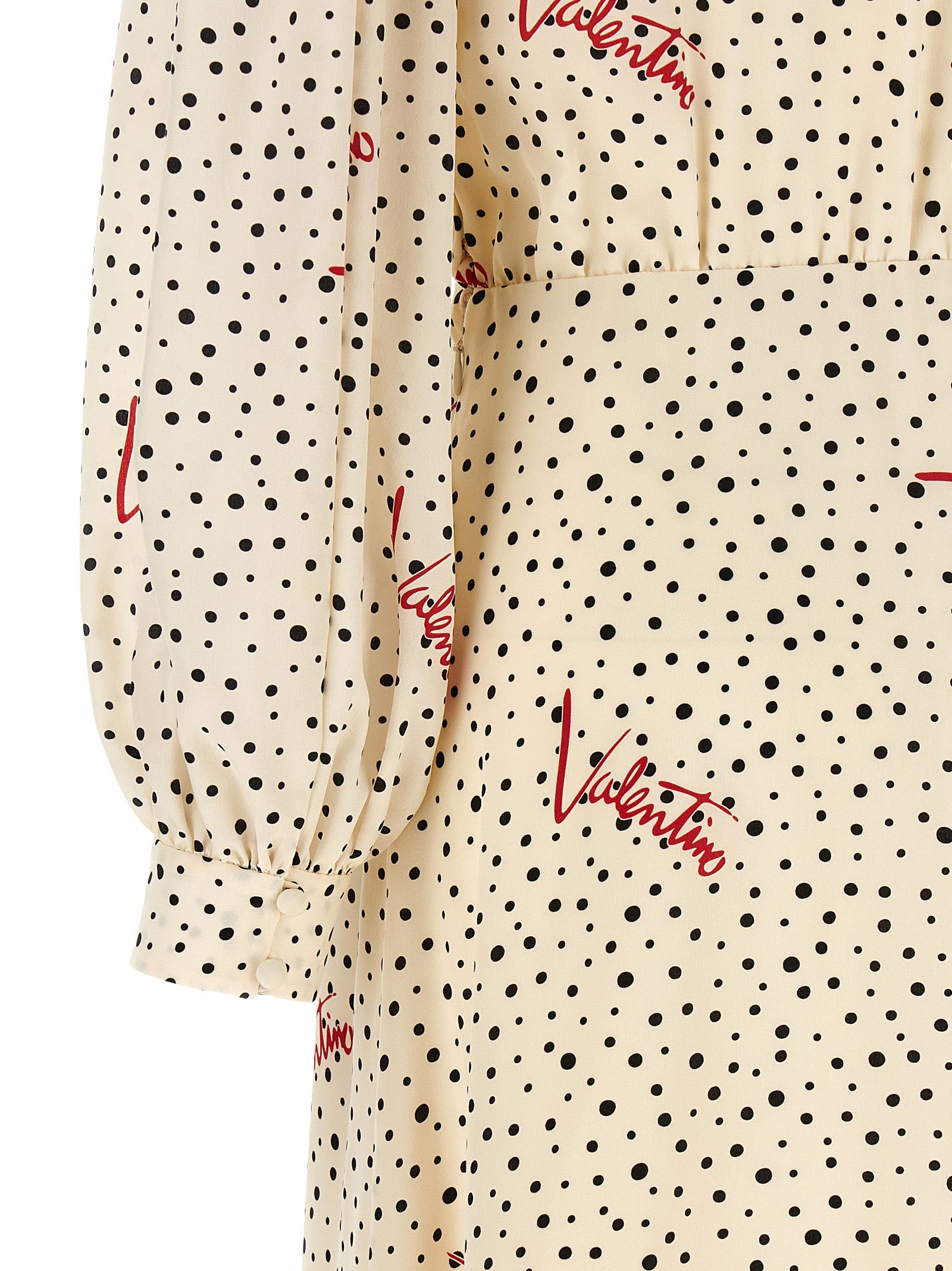 Valentino Garavani 100% silk midi dress in cream — view 4