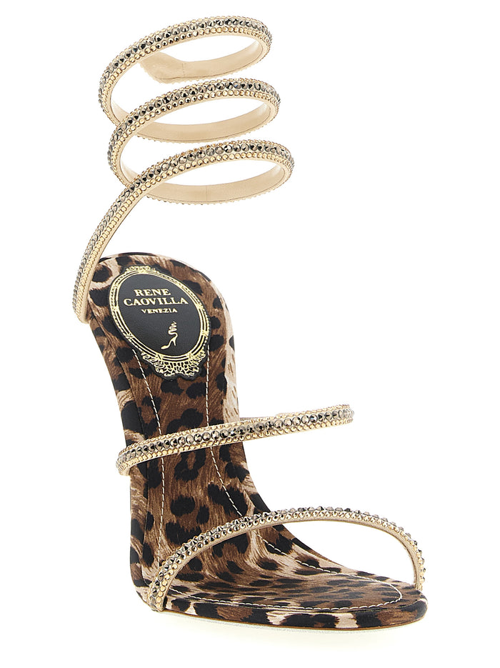 Rene Caovilla 68% viscose heel sandal in multicolor — view 2