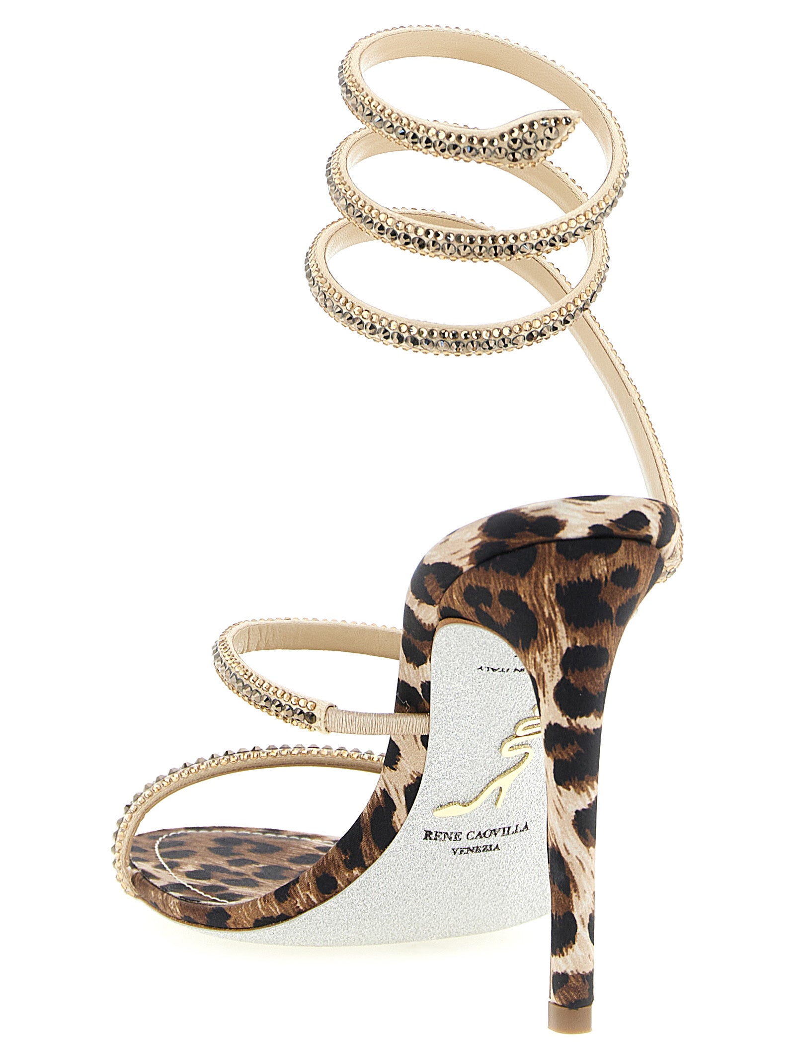 Rene Caovilla 68% viscose heel sandal in multicolor — view 3