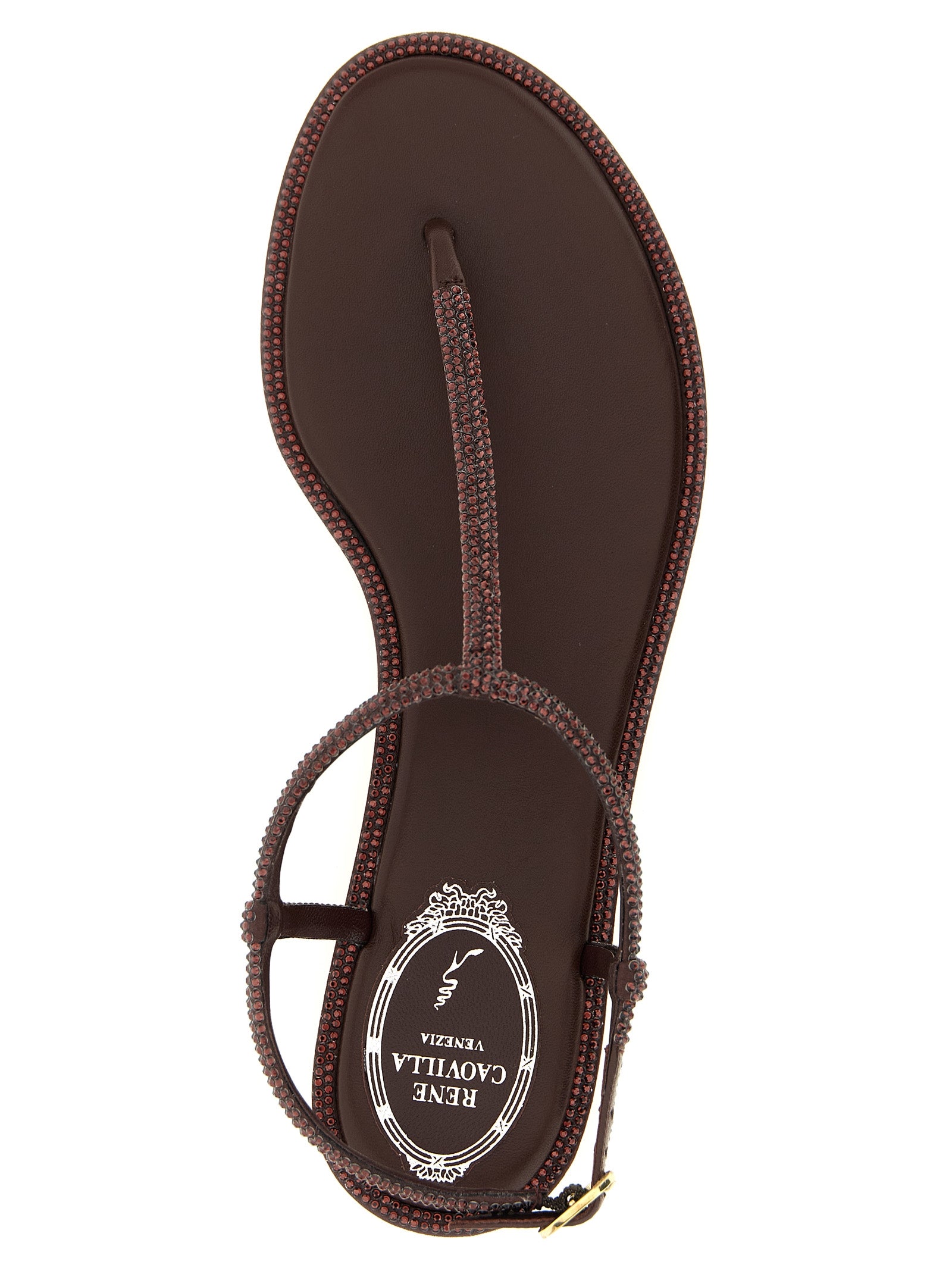 Rene Caovilla 68% Viscose sandals in brown — view 4