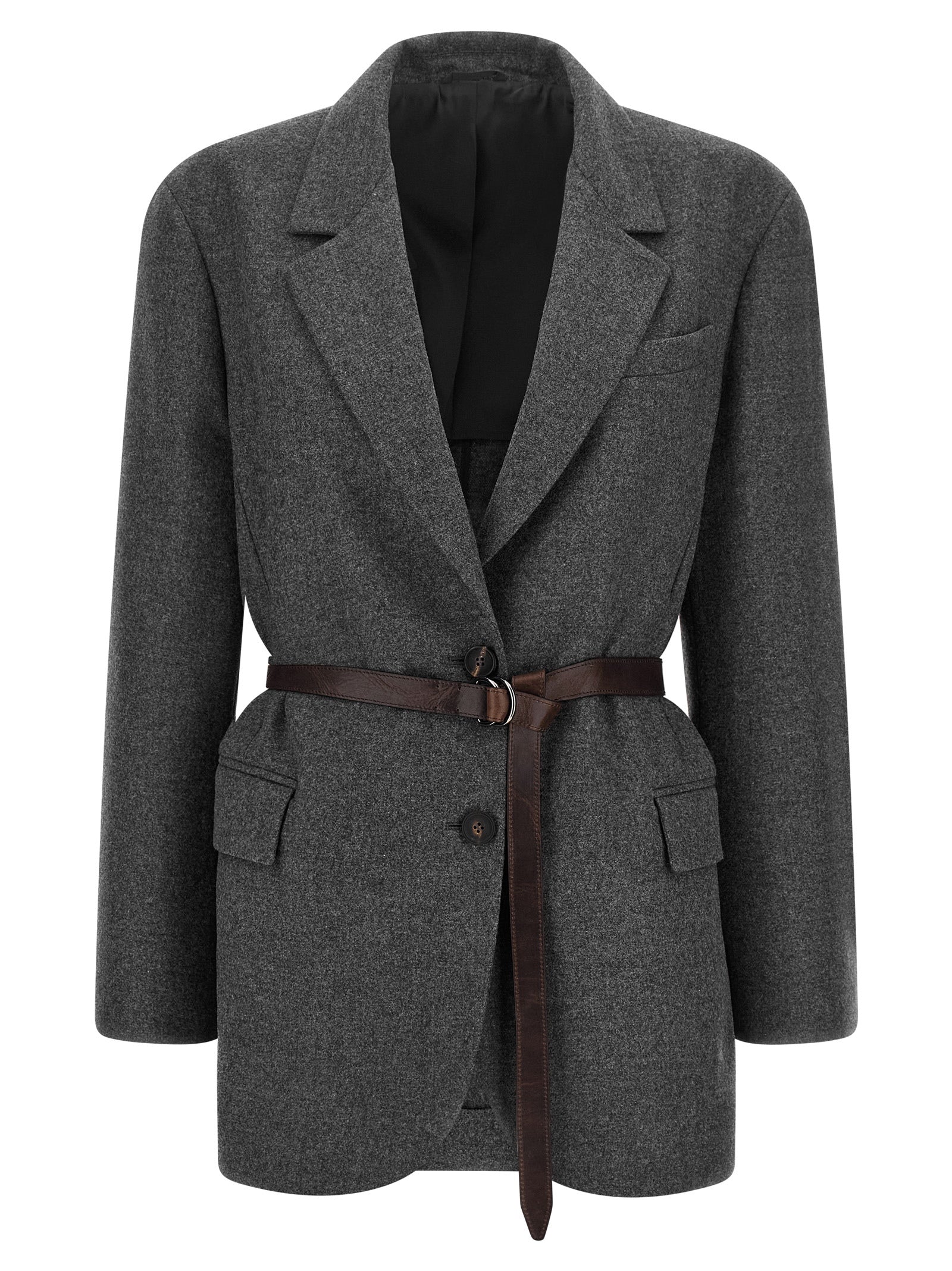 Brunello Cucinelli 95% virgin wool blazer in gray