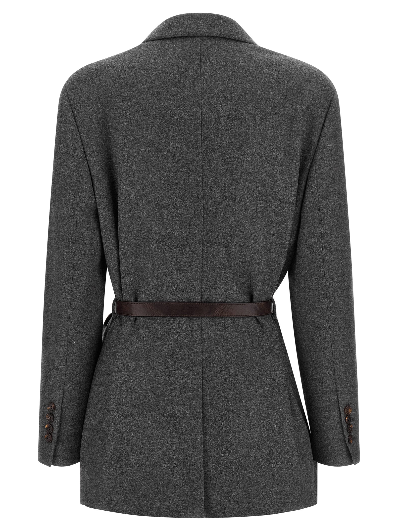 Brunello Cucinelli 95% virgin wool blazer in gray — view 2