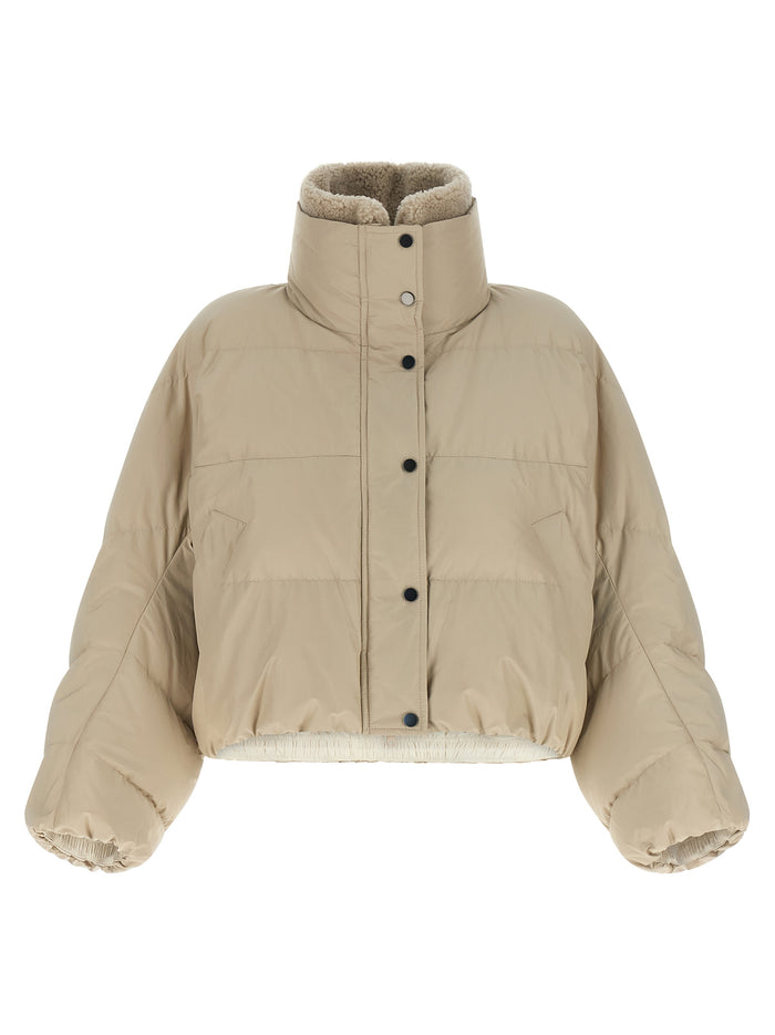 Brunello Cucinelli 54% cotton down jacket in beige