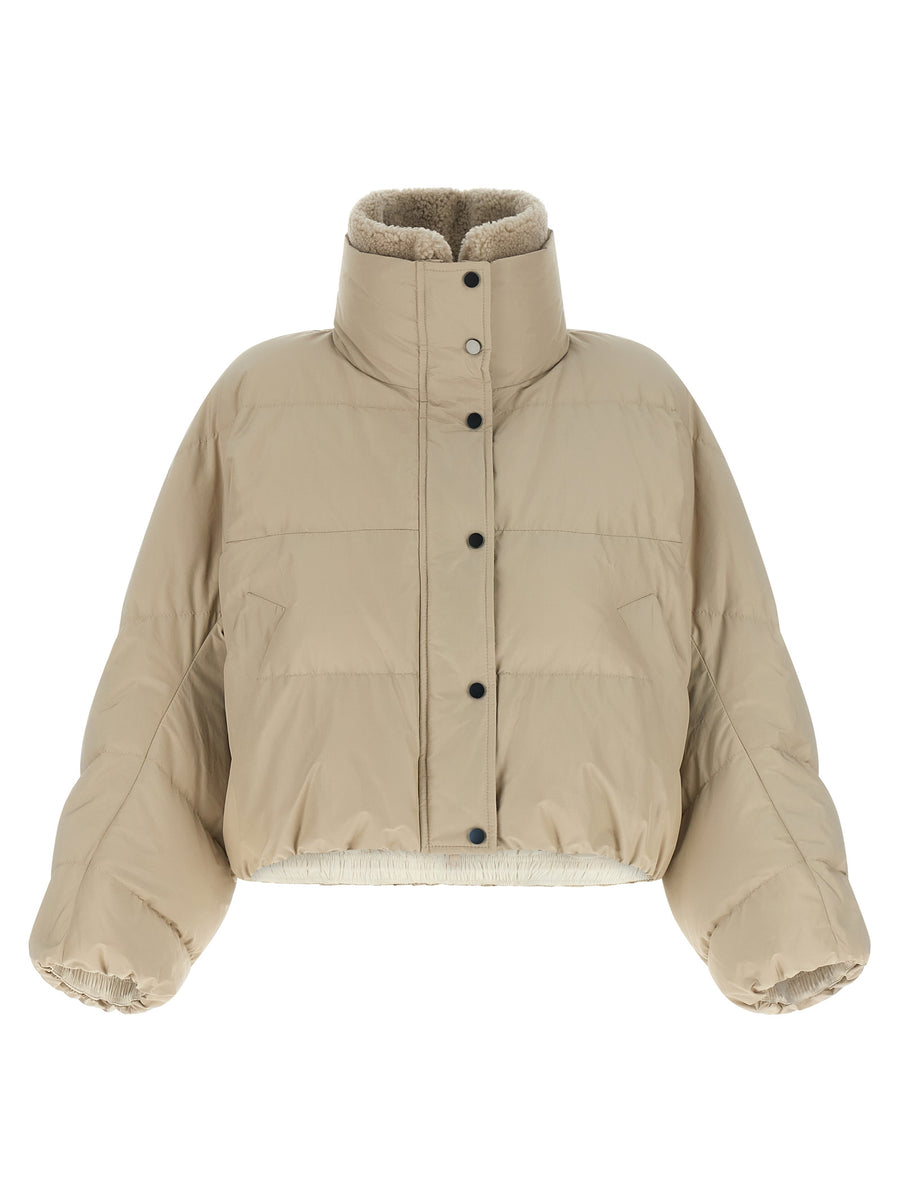 Brunello Cucinelli 54% cotton down jacket in beige