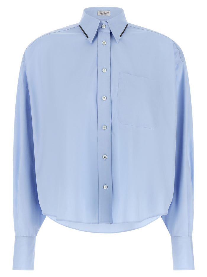 Brunello Cucinelli 100% cotton blouse in blue