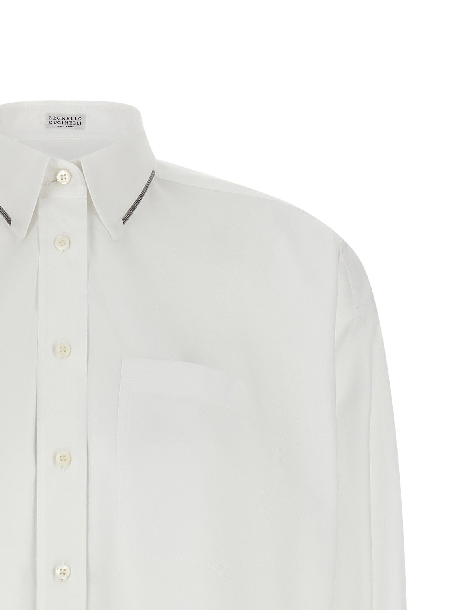 Brunello Cucinelli 100% cotton shirt in white — view 3