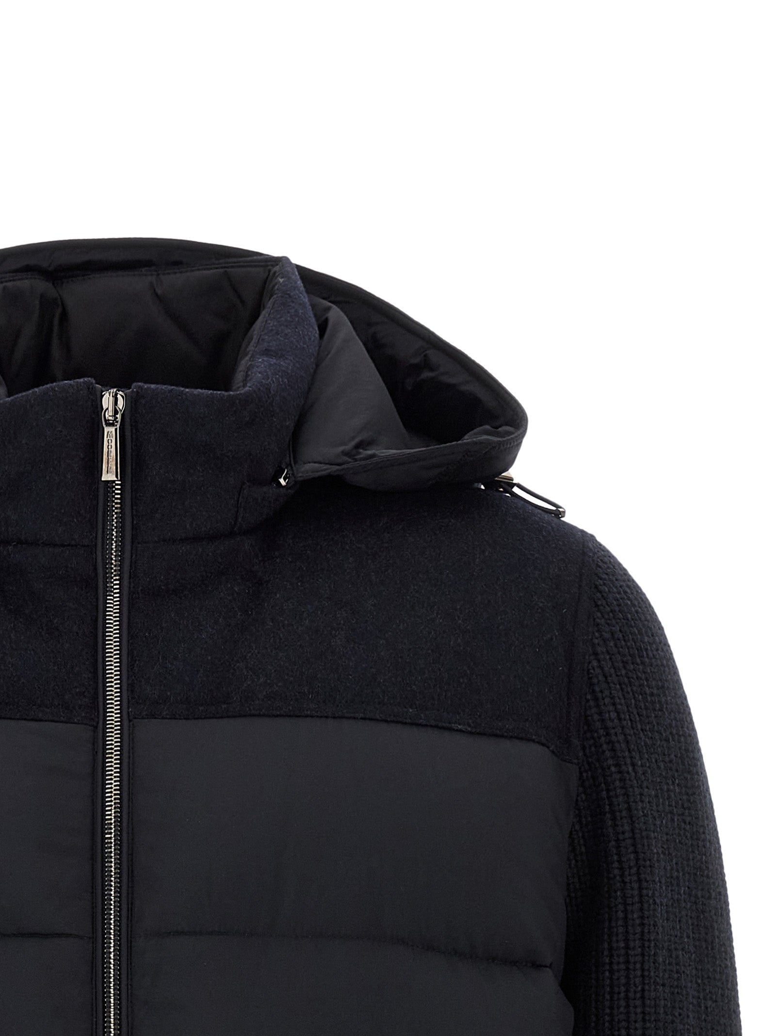 Moorer 90% wool down jacket in blue — view 4