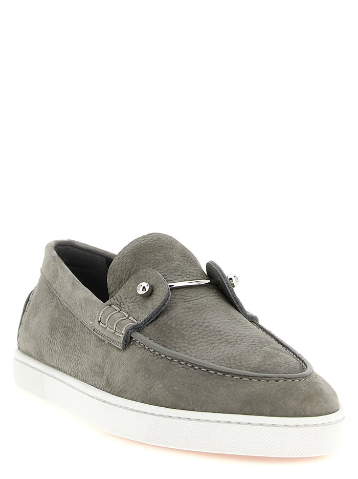Christian Louboutin 100% Calfskin Leather loafer in gray — view 2