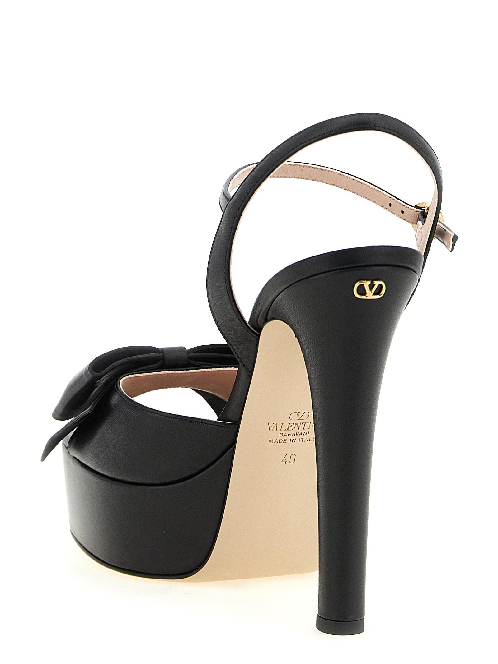 Valentino Garavani 100% Calfskin Leather heels in black — view 3