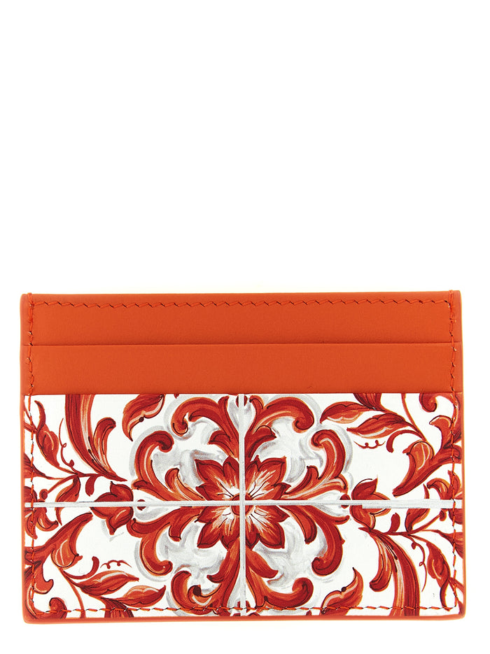 Dolce & Gabbana 100% calfskin leather card case in orange — view 2