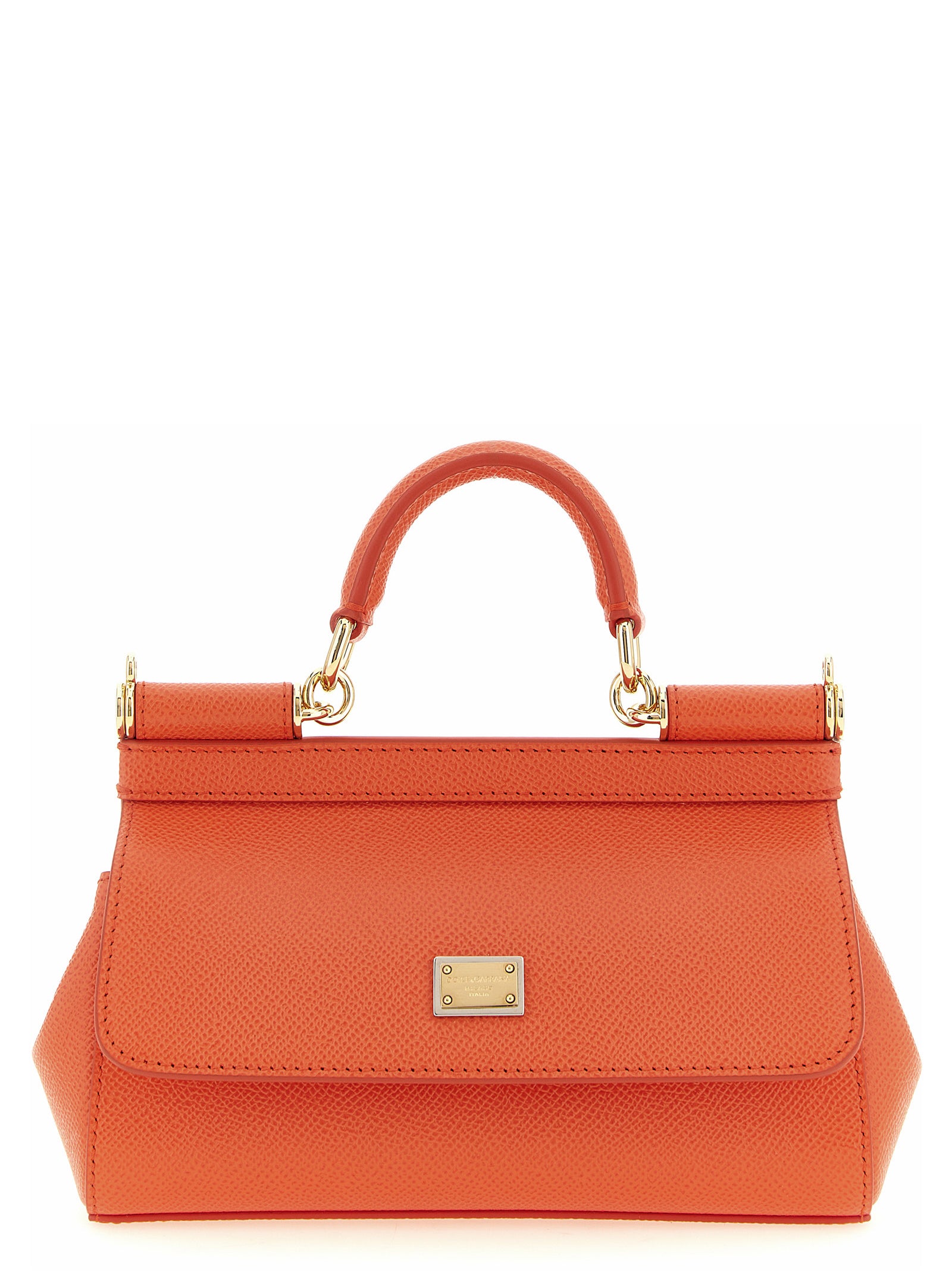 Orange Calfskin Handbag Bag