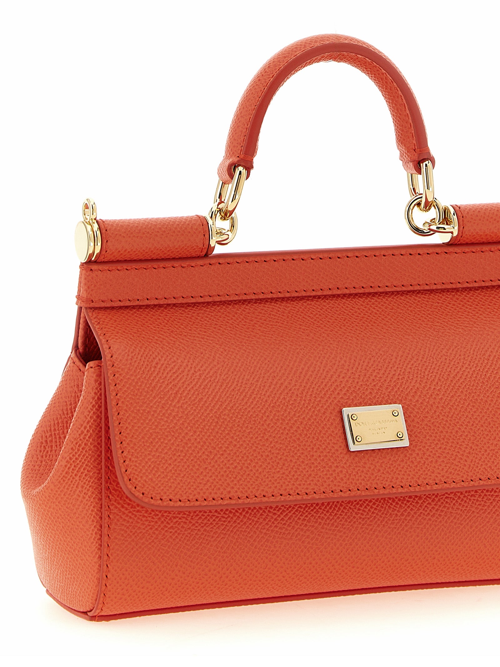 Orange Calfskin Handbag Bag