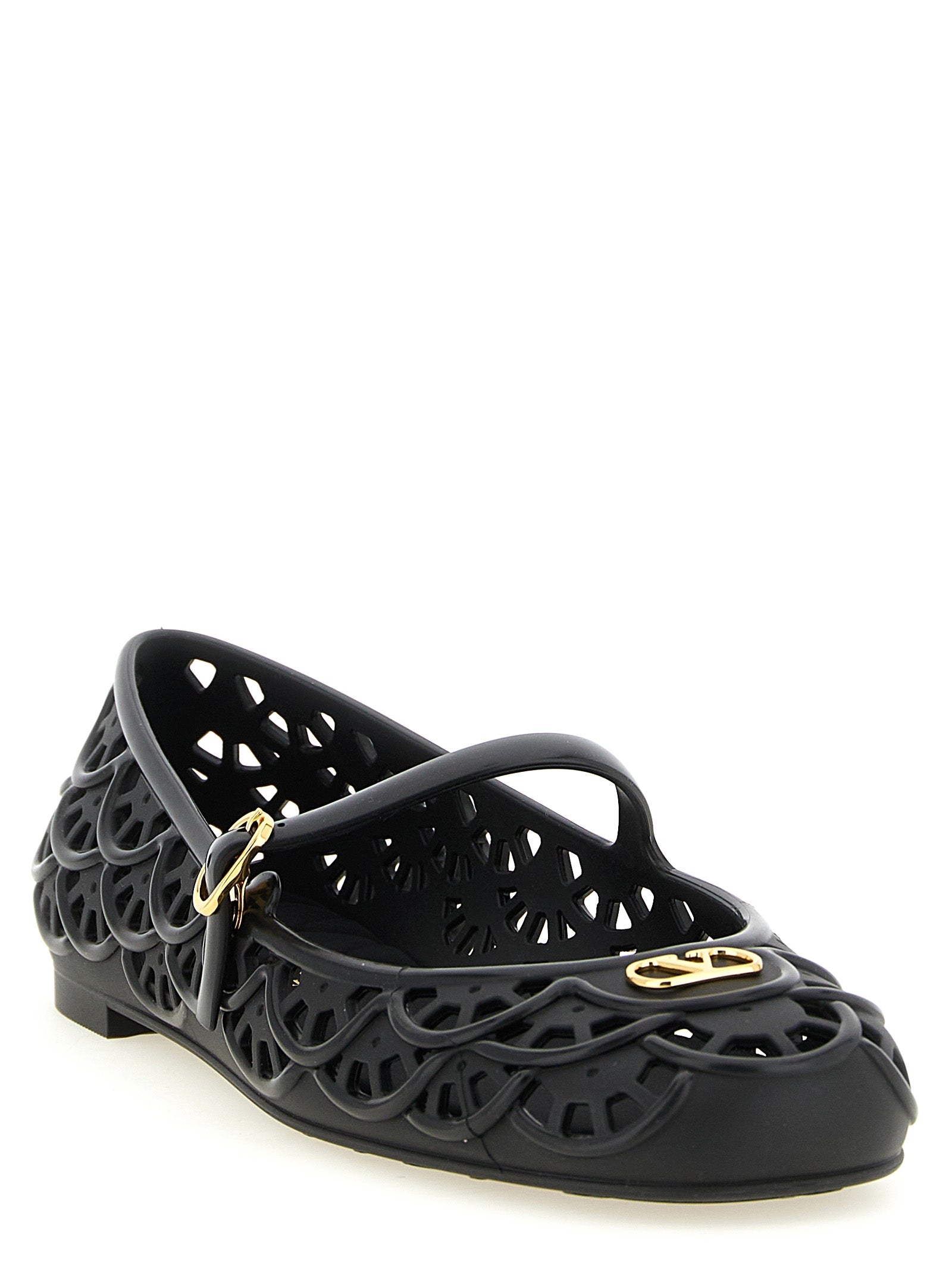 Valentino Garavani 100% PVC ballet flat in black — view 2
