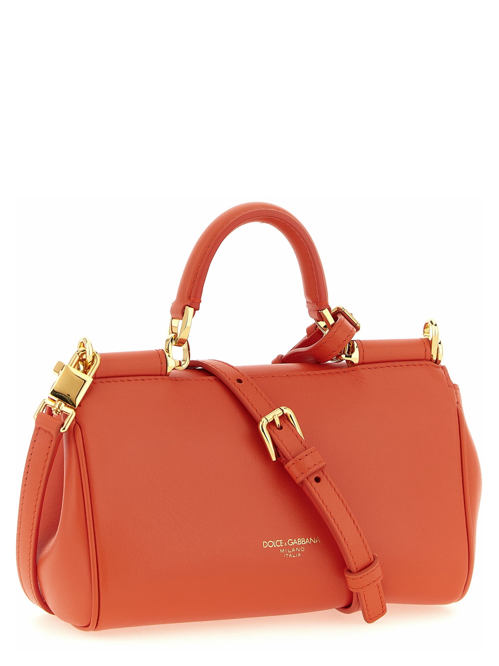 Orange Calfskin Handbag Bag
