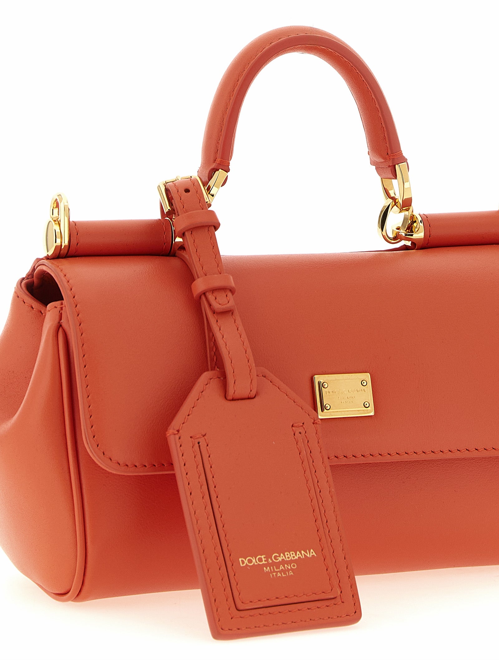 Orange Calfskin Handbag Bag