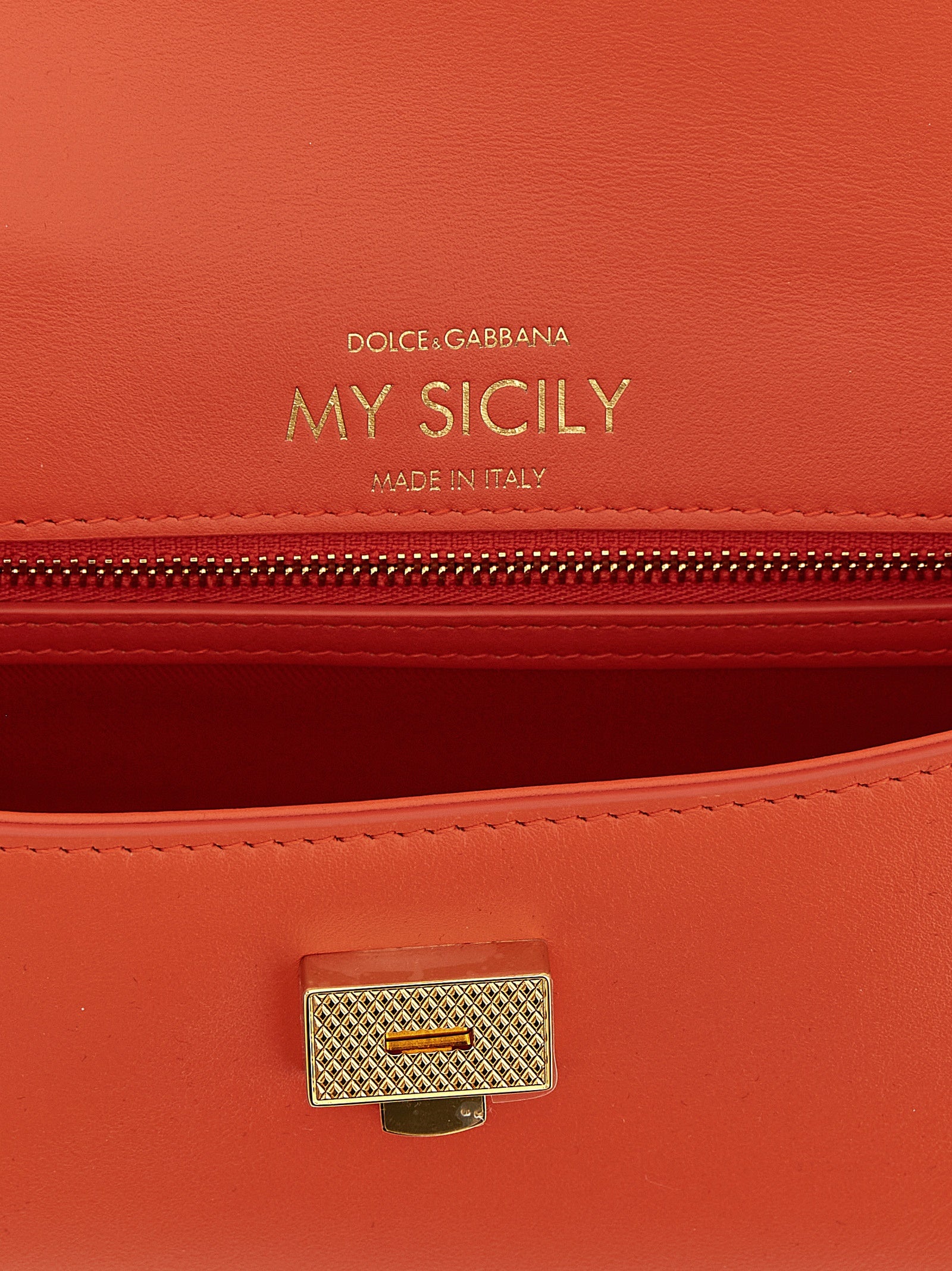 Orange Calfskin Handbag Bag