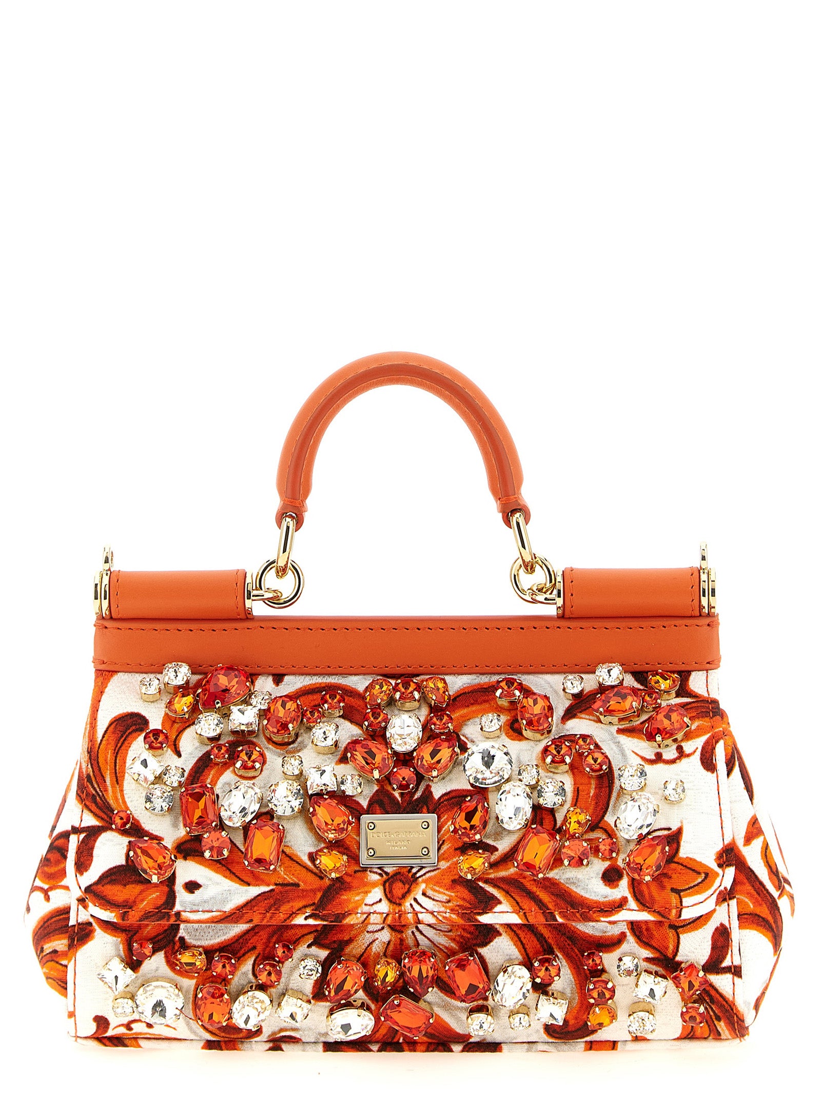 Orange Cotton Handbag Bag