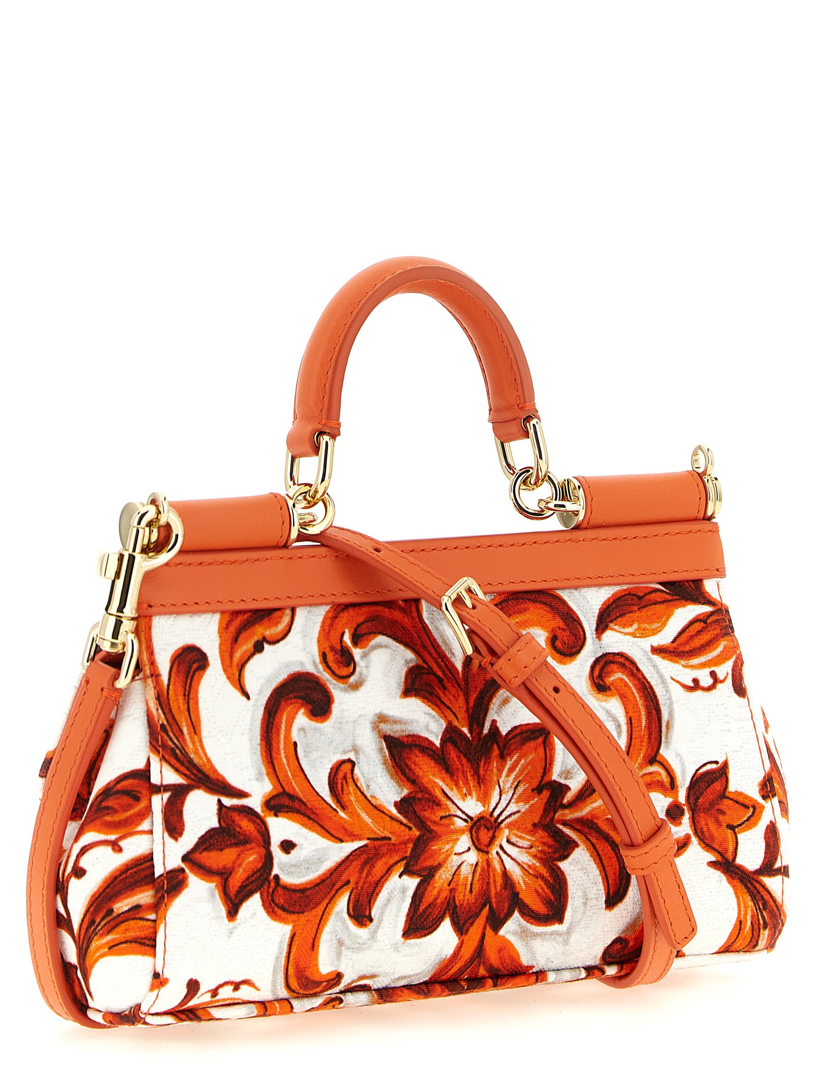 Orange Cotton Handbag Bag