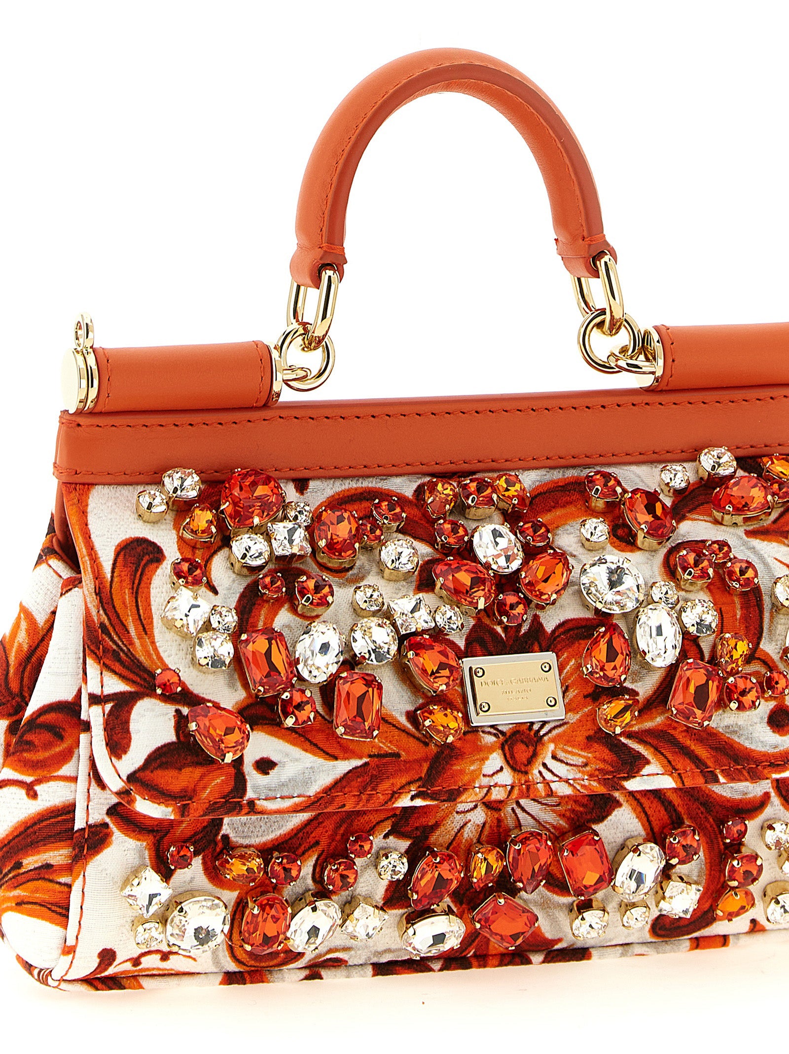 Orange Cotton Handbag Bag