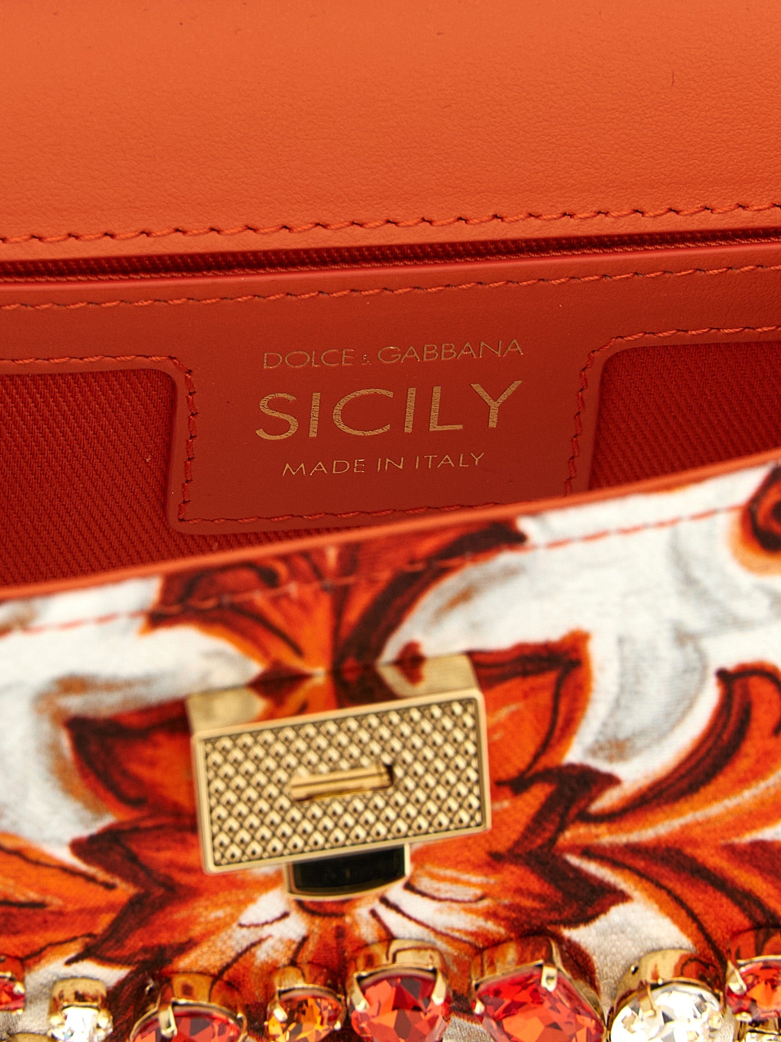 Orange Cotton Handbag Bag